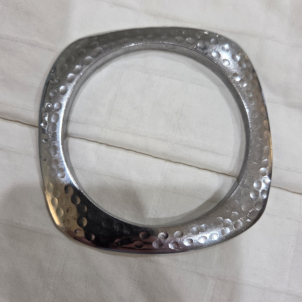 Hammered Pewter Bangle Bracelet